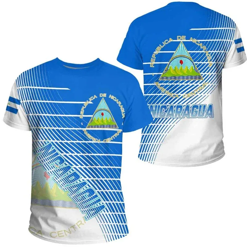 

1 Piece Custom Your Picture Nicaragua Flag National Emblem 3D Print T-Shirt For Men Casual Fashion Tops Round Neck T Shirt Overs