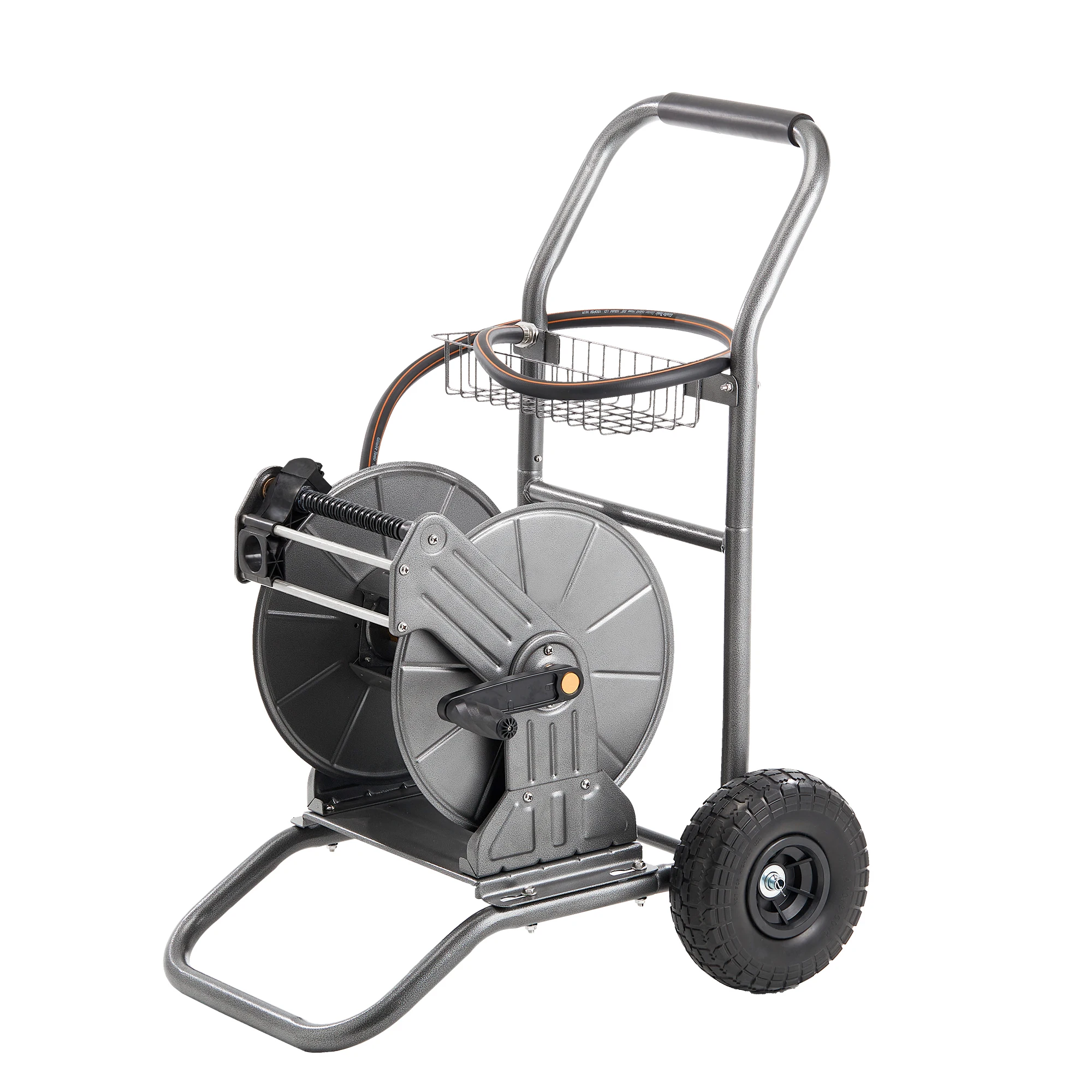 Giraffe Tools Garden Hose Reel Cart with Wheels, Heavy Duty Metal Water Hose Reel Cart, 200 ft of 1/2 Capacity, Mobile Hose Reel