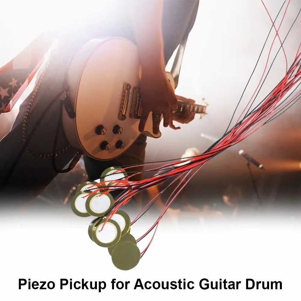 15pcs 20/27/35mm Piezo Pickup Discs Piezo Disc Transducer Brass Piezo Amplifiers Discs Contact Microphone Trigger
