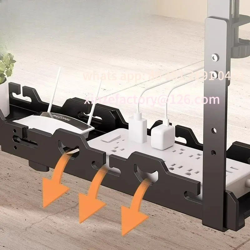 

Customizable Extendable Under Desk Cable Management No Drilling Metal Cable Tray Space Saving Multipurpose Household Hanging