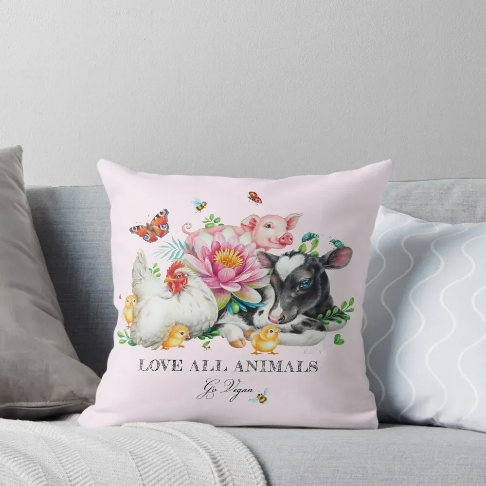 Vegan summer by Maria Tiqwah Throw Pillow Decorative Cushions Throw Pillow Covers Sofa Cushions luxury sofa pillows Pillow