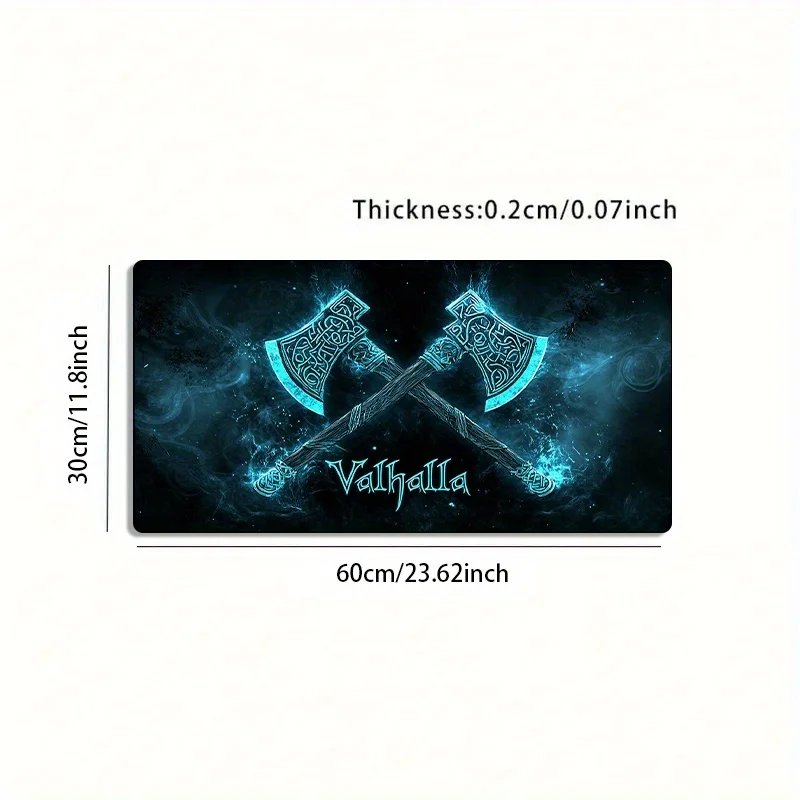 Dark Blue Viking Axe XXL Gaming Mouse Pad Nordic Fantasy Desk Mat Non Slip Washable Rubber Base PC Laptop Gamer Gift
