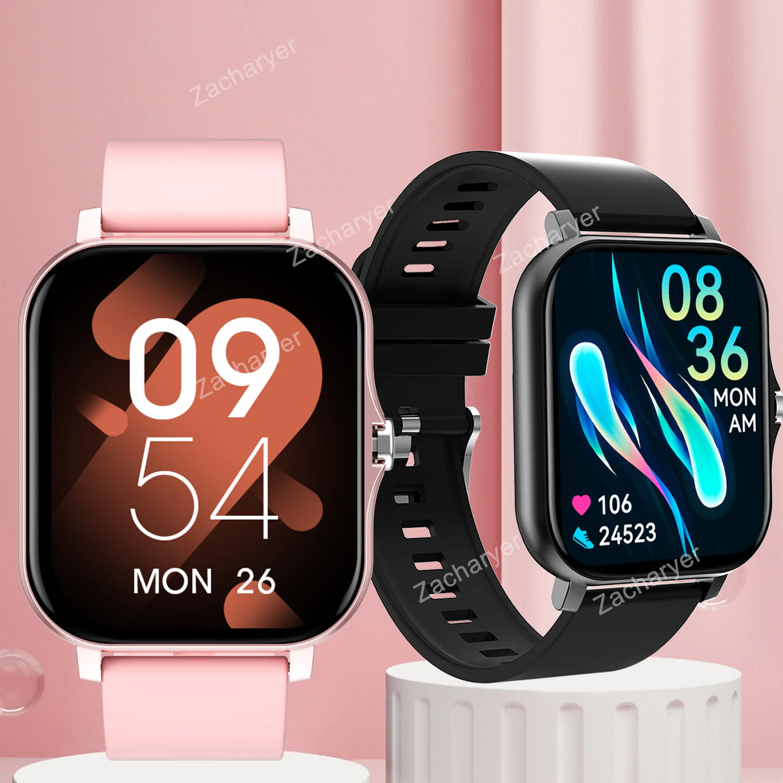 Smartwatch with call and message reminder functions, Multi-Sport Mode, Compatible with iPhone/Android