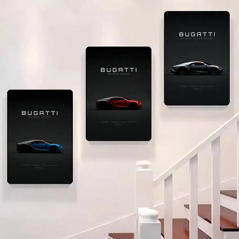 

Fashion Sports Cars B_BugattIES Poster Sticky Wall Waterproof Home Living Room Bedroom Bar Aesthetic Decoration Perfect Gift