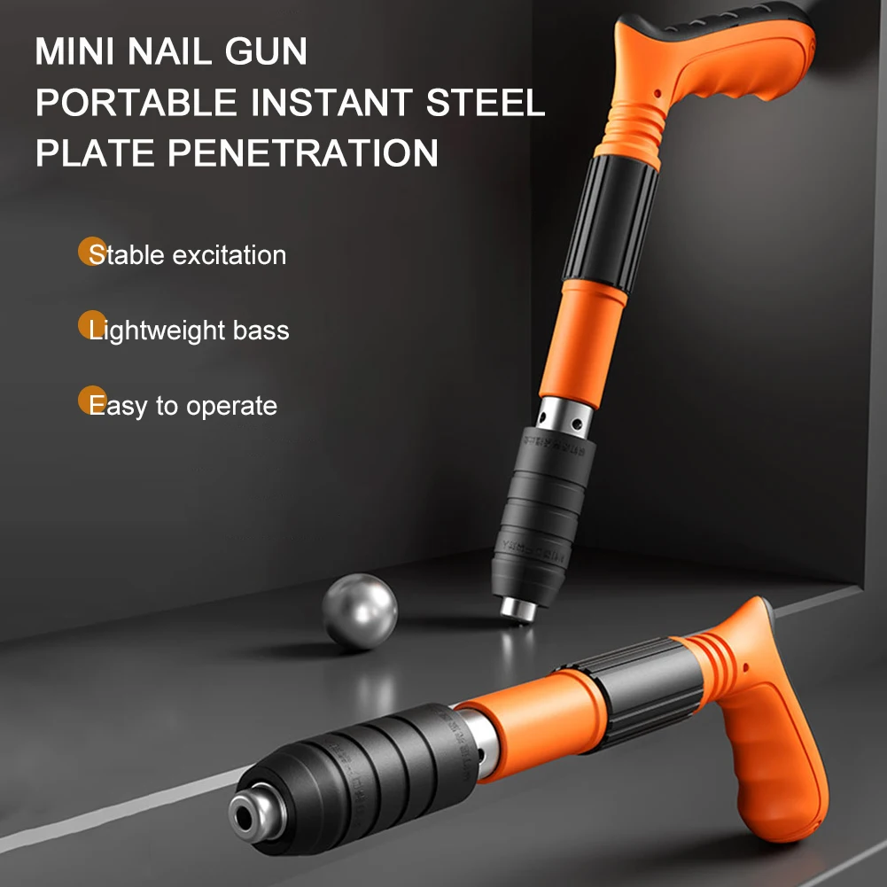 New Manual Mini Steel Nail Gun Wall Fastening Tool Concrete Nailer Machine Pneumatic Nailing Gun Low Noise Nail Shooting Gun