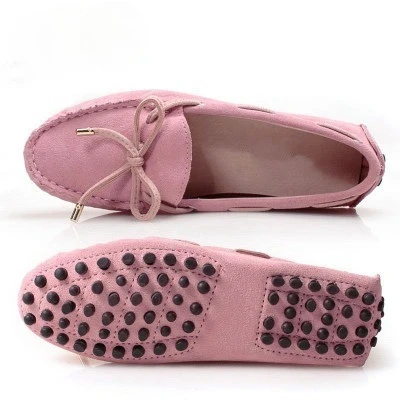 Fashion Women Flat Shoes Genuine Leather Flats Cow Suede Casual Loafers Slip on Moccasins Lady Driving Shoes Plus Size