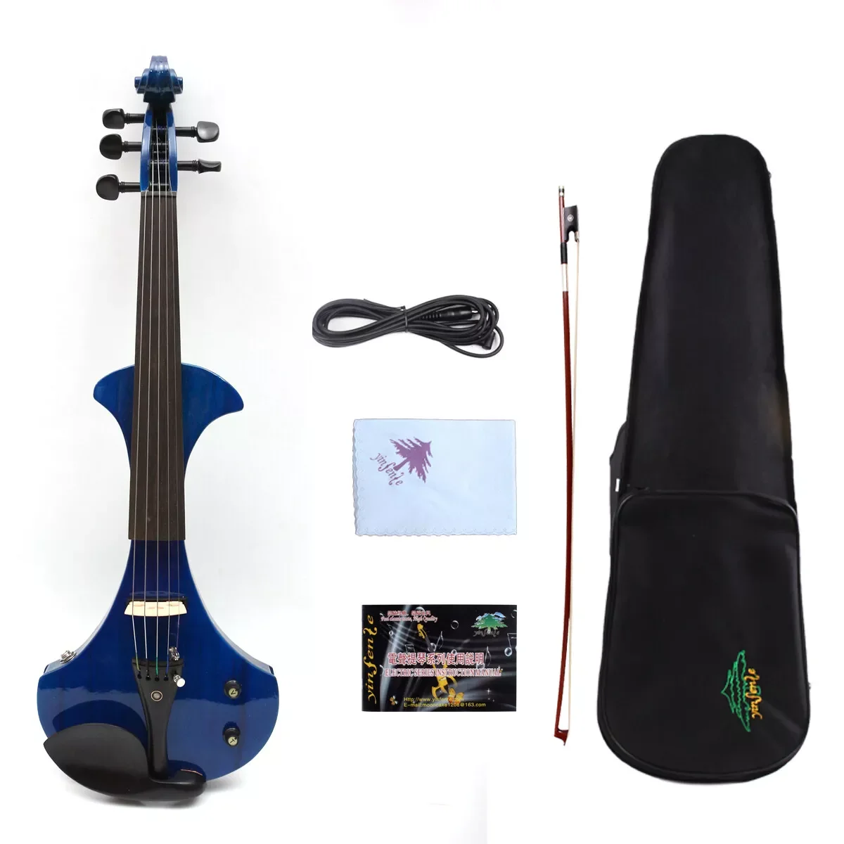 

Electric violin 4/4 Full Size Black violin Professional Ebony fittings With Case Bow 4 string / 5 string