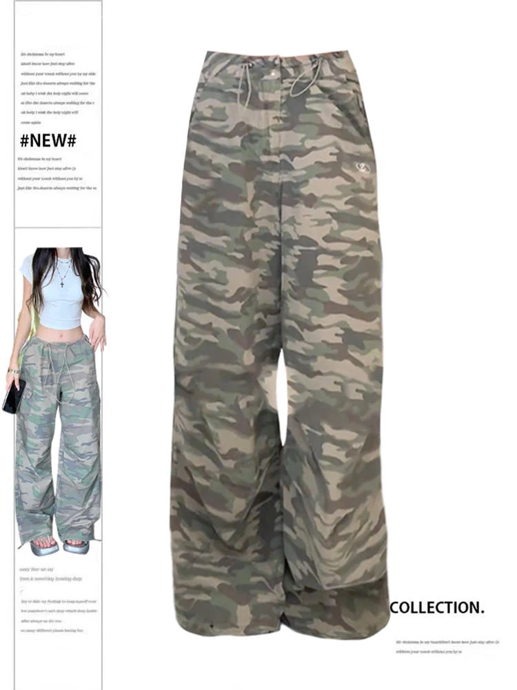 

Women Camouflage Cargo Pants Baggy Vintage Harajuku Y2k Sweatpants 90s Aesthetic Oversize Pants Wide Leg Trousers 2000s Clothes