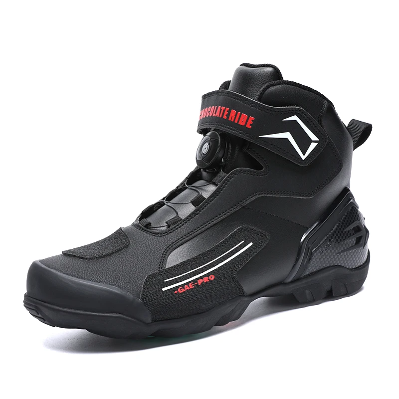New Leather Motocross Protective Shoes Riding Boots for Men Motorcycle Collision Avoidance Motos Shoes Anti Slip Wear-Resistant