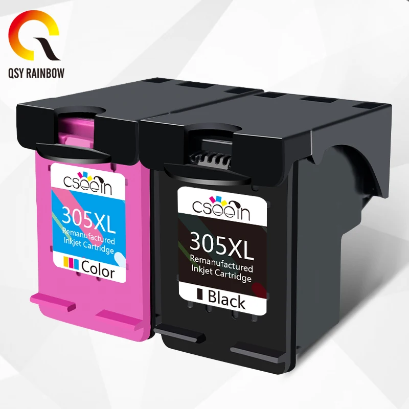 QSYRAINBOW 305 Ink Cartridge Compatible For HP 305XL HP305 DeskJet 2700 2755 4110 4120 4130 6010 6020 6030 Printer XL