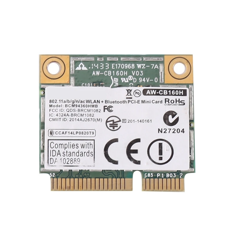 802.11AC 1300Mbps WIFI Wireless WIFI BT 4.0 Mini PCI-E Card For Azurewave BCM94360HMB WIFI Card