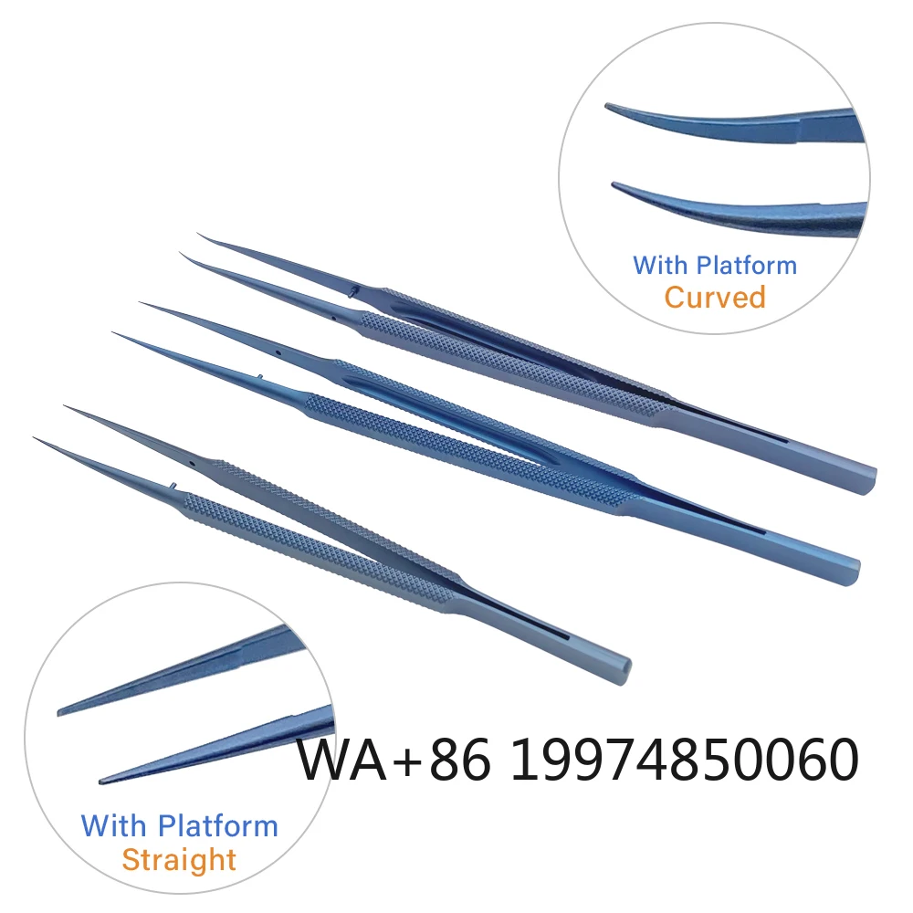 

1pc Ophthalmic Micro Surgery Forceps Neurosurgery Tweezers With Platform Titanium Alloy Autoclavable Ophthalmic Instrument