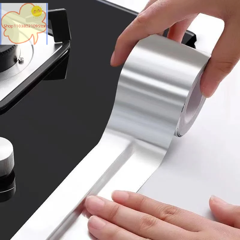 【HT】5/3/1pcs Kitchen Aluminum Foil High-Temperature Tape Cooktop Self-Adhesive Greaseproof Stickers Moisture-Proof Waterproof