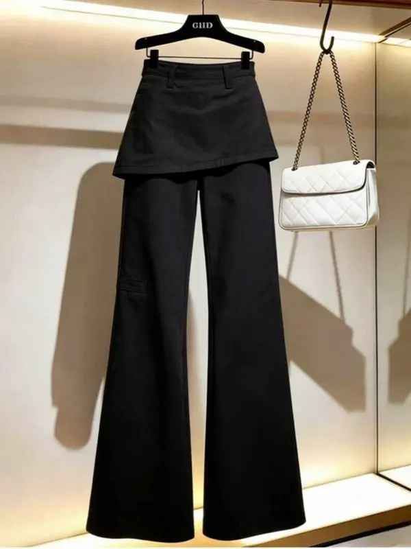 

High Quality Black Wide Leg Jeans Women's New American Spicy Short Summer High Waist Slimming Denim Pants No Stretch Elastic