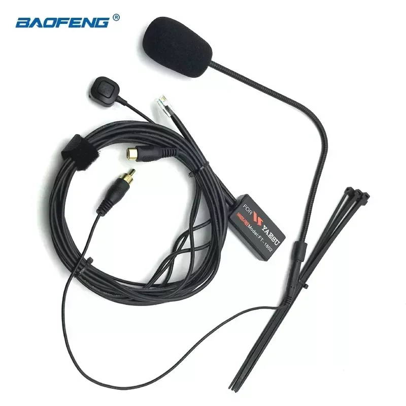 Yaesu FT-7800 Car Radio Finger PTT Mic 6-Pin Hands-Free Microphone with Mic Portable Speaker Suitable for Multiple Models