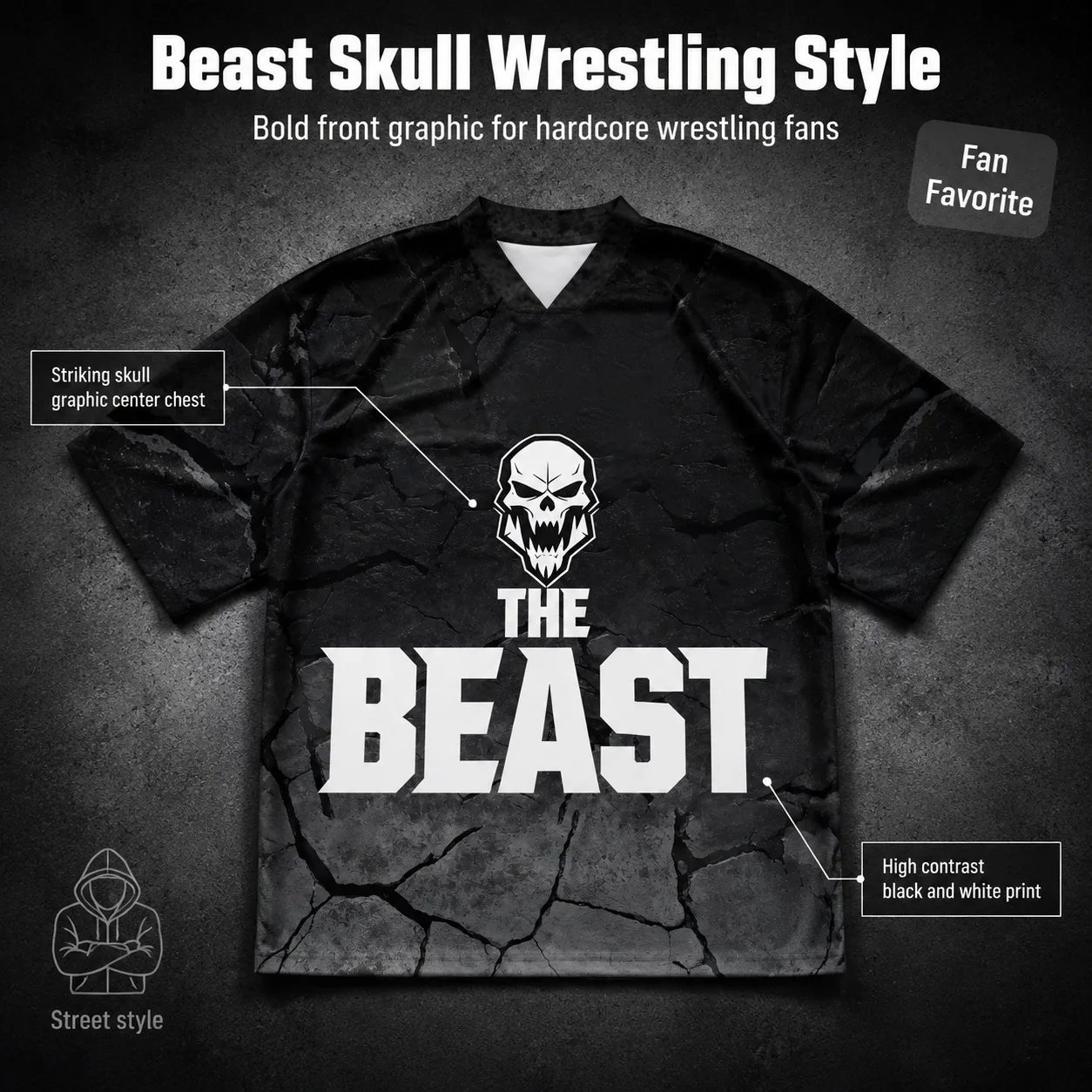 Black Skeleton Wrestling Suit Men's Beast Lesnar 10 V Neck Off Shoulder Loose Street Wear Speed Drying Sports T-shirt