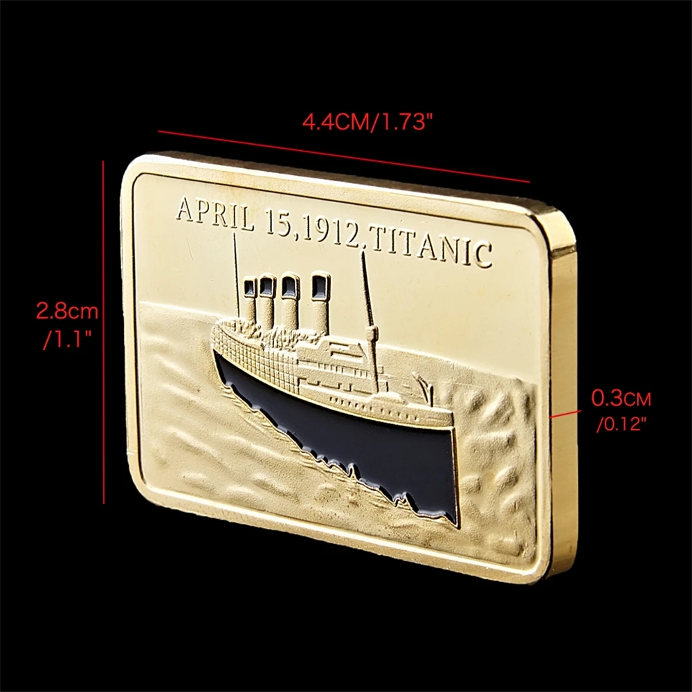 1912 Titanic Ship In Memory Of Rms Victims 1OZ Golden Commemorative Bar/Coin Collection