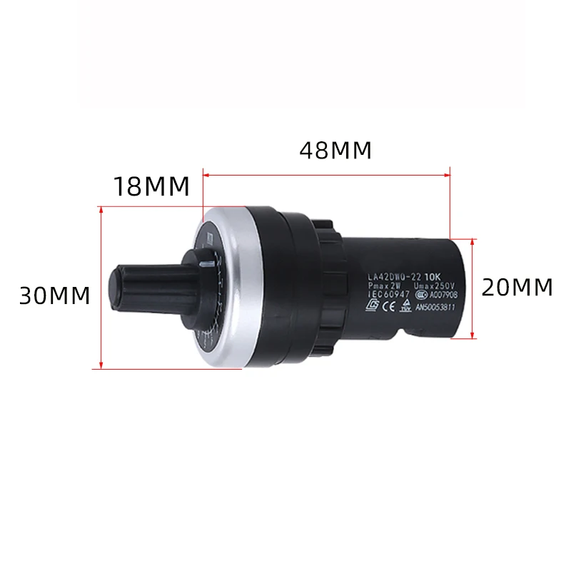 LA42DWQ-22 1K 2K 5K 10K 22 мм Диаметр горшка вращающийся потенциометр-преобразователь Регулятор инвертор переключатель сопротивления для arduino