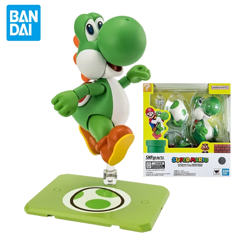 

In Stock Original Bandai S.H.Figuarts Super Mario Yoshi Articulated Action Figure Finished Model Collectible Toys Gifts For Boys