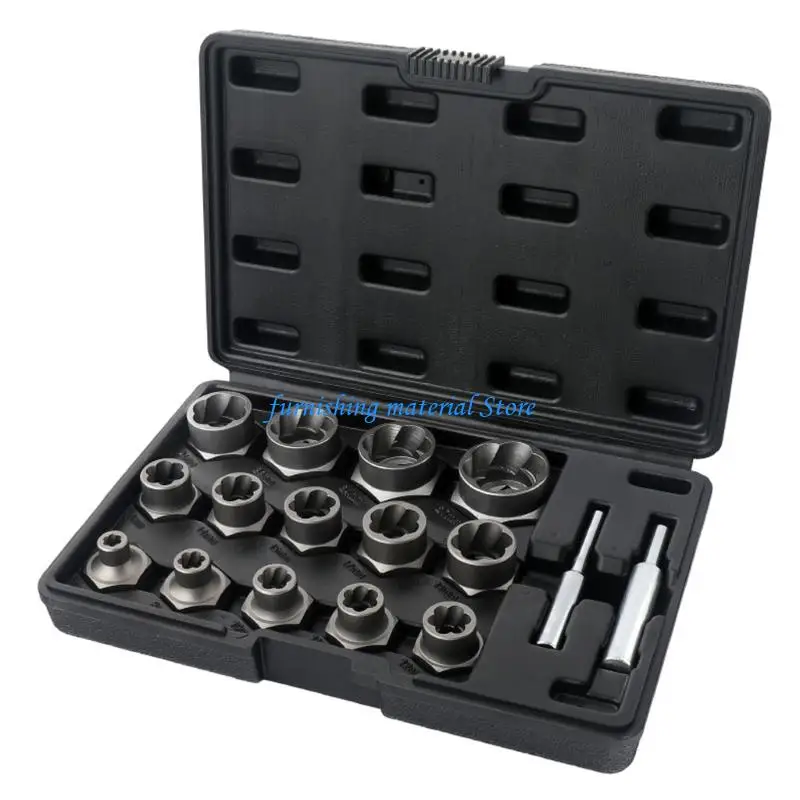 

Y5GD Professional Broken Fastener Extractors Reverse Thread Technology Heavy Duty Chromium Socket Tool For Locked Nut Removal