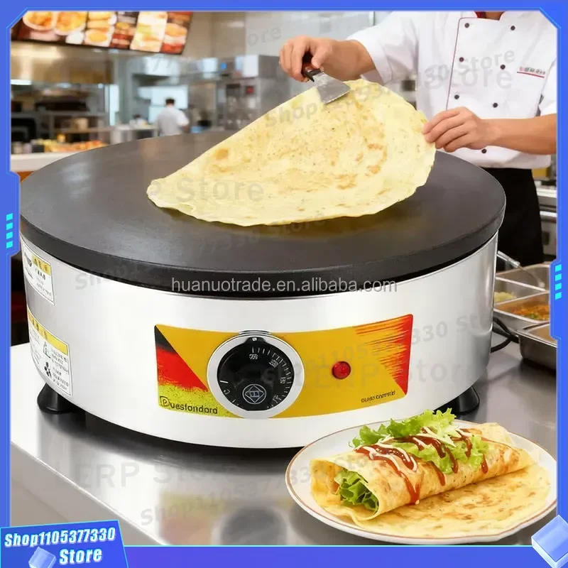 Commercial Electric Crepe Maker Desktop Pancake Machine Adjustable Temp Handheld Design Energy Saving Easy Clean for Catering