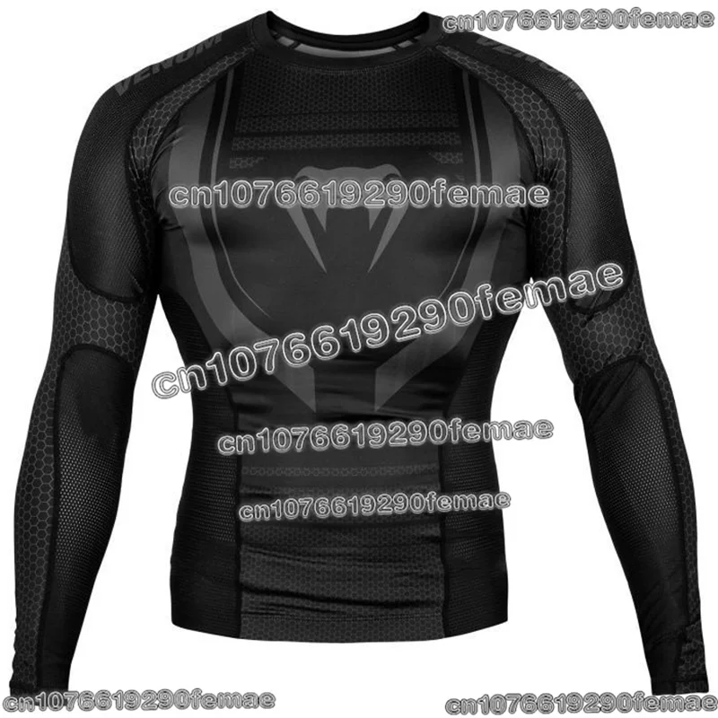 تي شيرت رياضي MMA عالي الجودة بأكمام طويلة مريح وسريع الجفاف للملاكمة ساندا القتال القتالي للتمرين اليومي في صالة الألعاب الرياضية