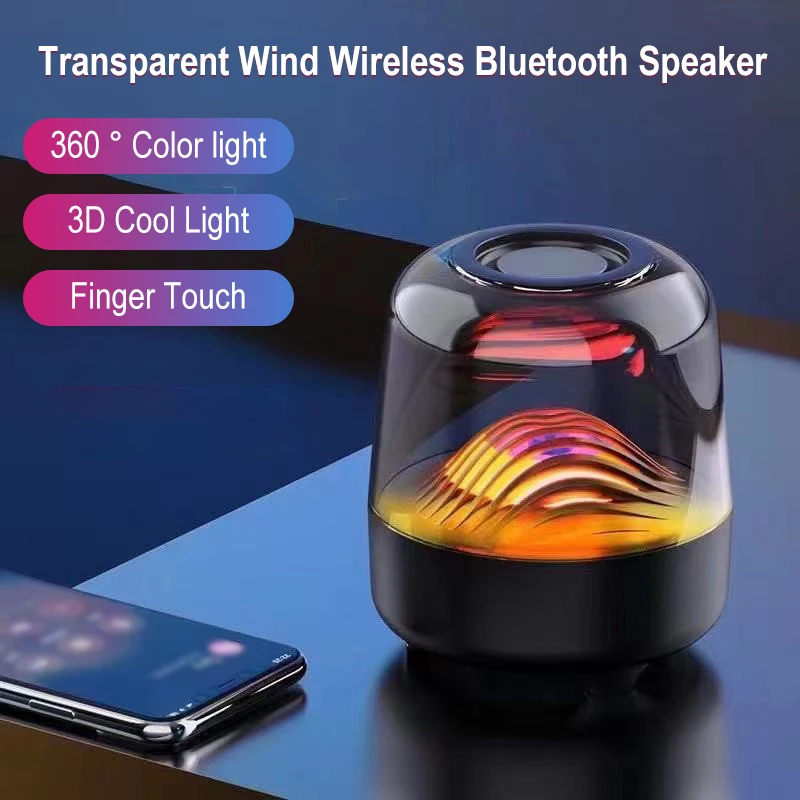 TWS 페어링 기능을 갖춘 LED 멀티컬러 주변 스피커 – 크리스마스 장식을 위한 TF 카드 슬롯이 있는 휴대용 Bluetooth 사운드 시스템