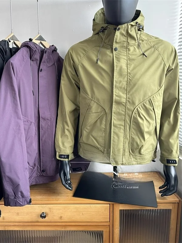 

Мужская уличная куртка из флиса, ветрозащитная, водоотталкивающая, с 3D-кроем, с капюшоном, весенне-осенняя, приталенная, с длинными рукавами, простой стиль