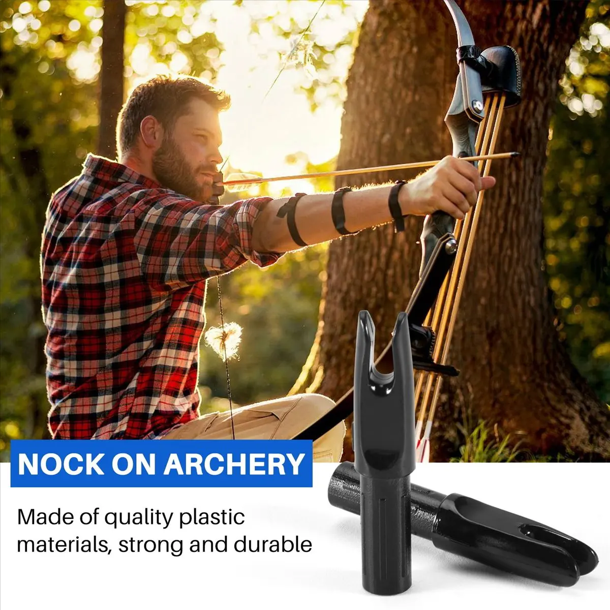 60 Pack Archery Arrows Nock ID 6.2mm Arrows Nocks Insert Tail for DIY Hunting Shootings Arrows Compound Recurve Bow-FABY view 5