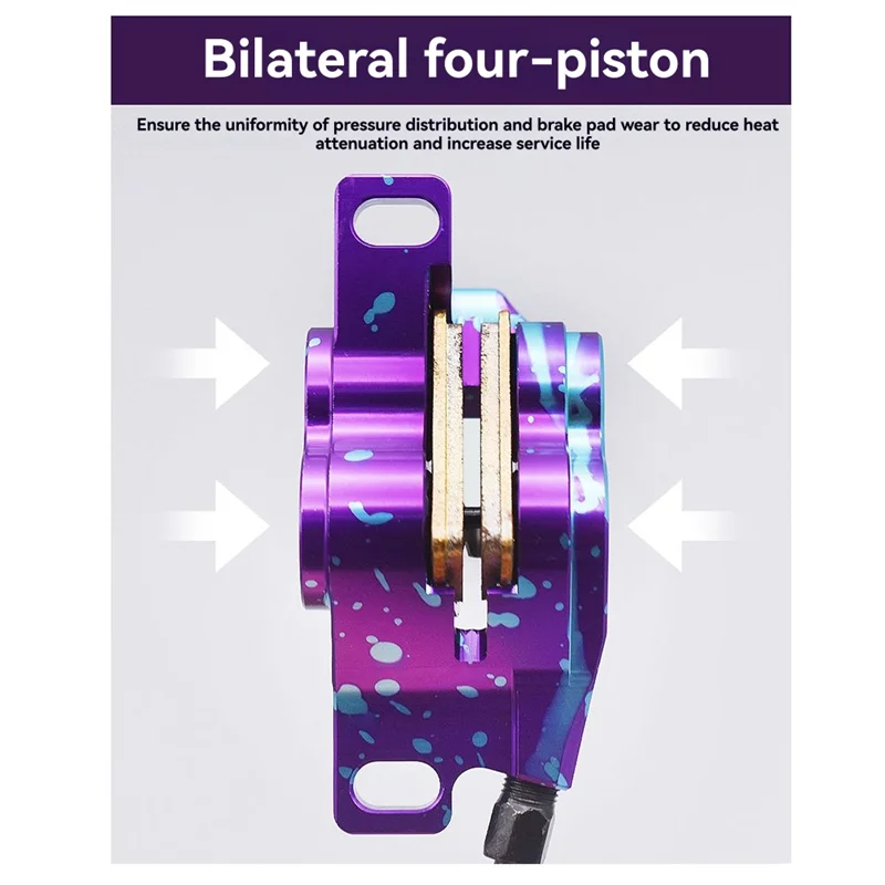 

Комплект гидравлических дисковых тормозов ABVE-FV4 для горного велосипеда, 4-поршневой передний и задний тормоз из алюминиевого сплава