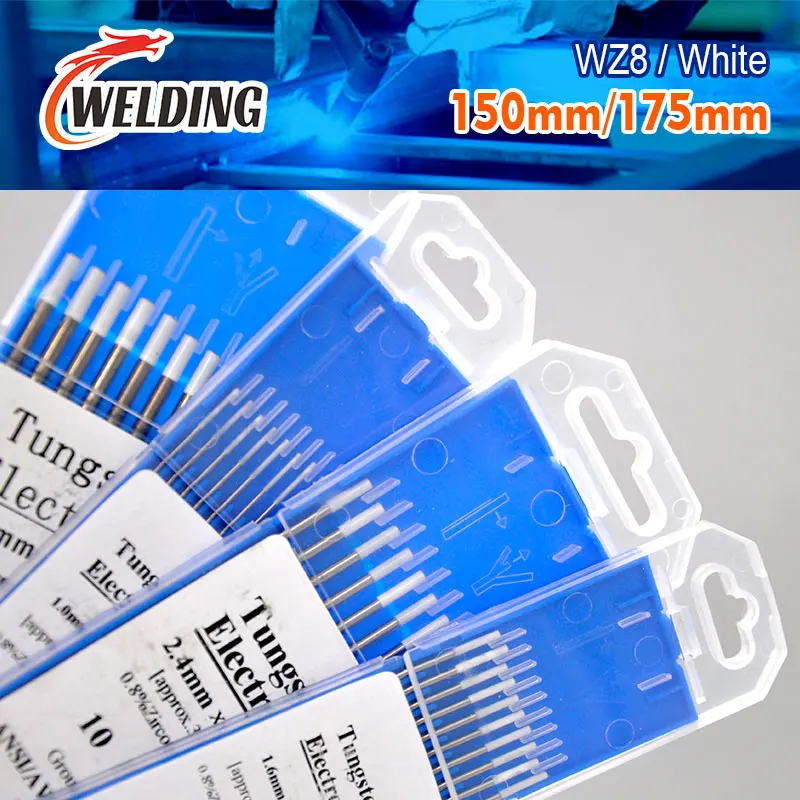 TIG Tungsten WZ8 Electrode Welding Rods TIG Torch Consumables 50mm/175mm White Color Zirconium Tungsten