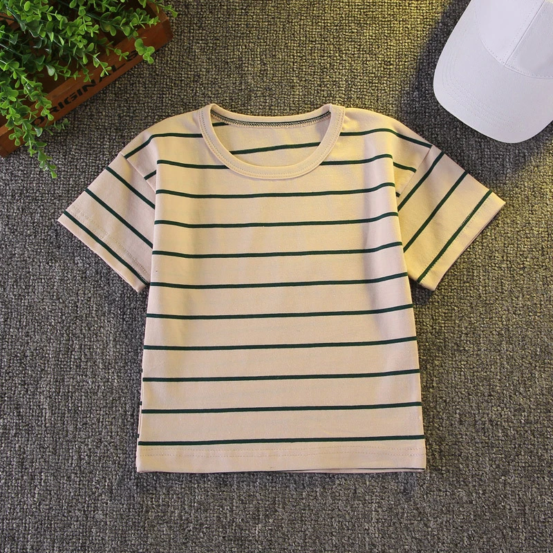 2-częściowy zestaw letnich ubranek Baby Boy Fashion Stripe casualowe bluzki z krótkim rękawem + spodenki dziecięce stroje butikowe dla malucha BC877