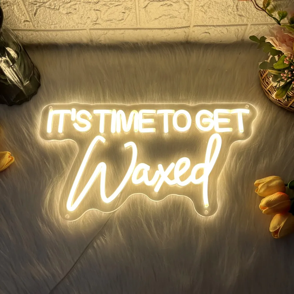 

Это время, чтобы получить вощеный неоновый знак, светодиодный настенный декор для косметической комнаты для красоты, неоновый свет, бизнес-ночные огни, USB с регулируемой яркостью