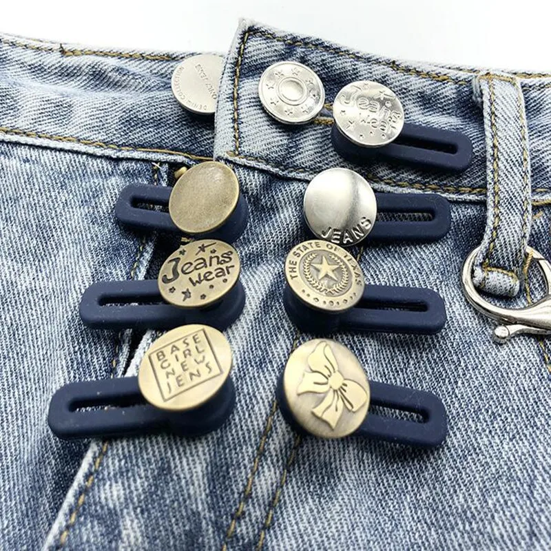 Unisex Retractable Waist & Collar Button Extender Set - Universal Instant Extension Solution for Jeans & Pants
