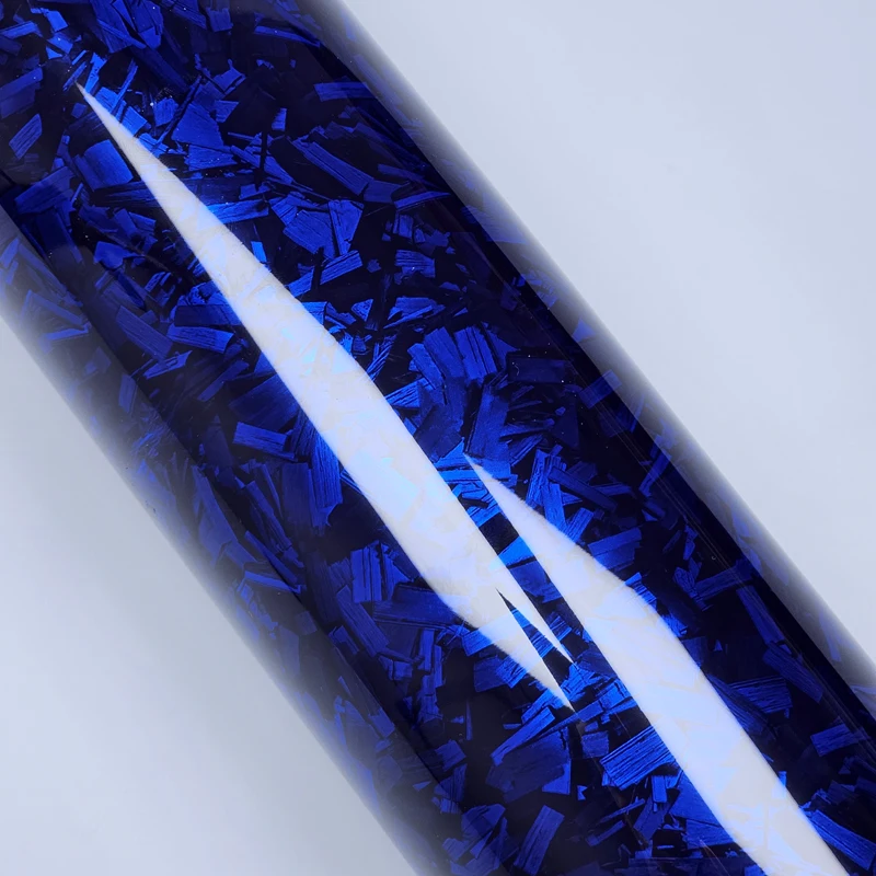 High Gloss Forged Flower Carbon Blue Shiny Black Wrap Vinyl Car Film Covering Motorcycle Stickers Auto Motorcycles Adhesive Foil