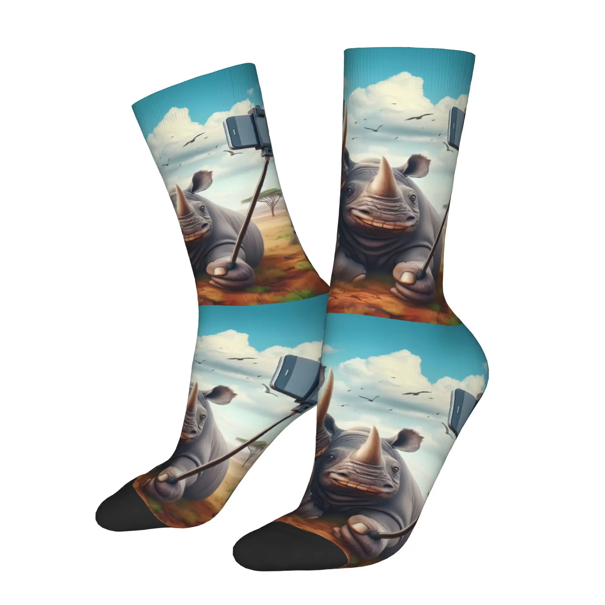 

Rhinoceros Socks Male Mens Women Summer Stockings Printed