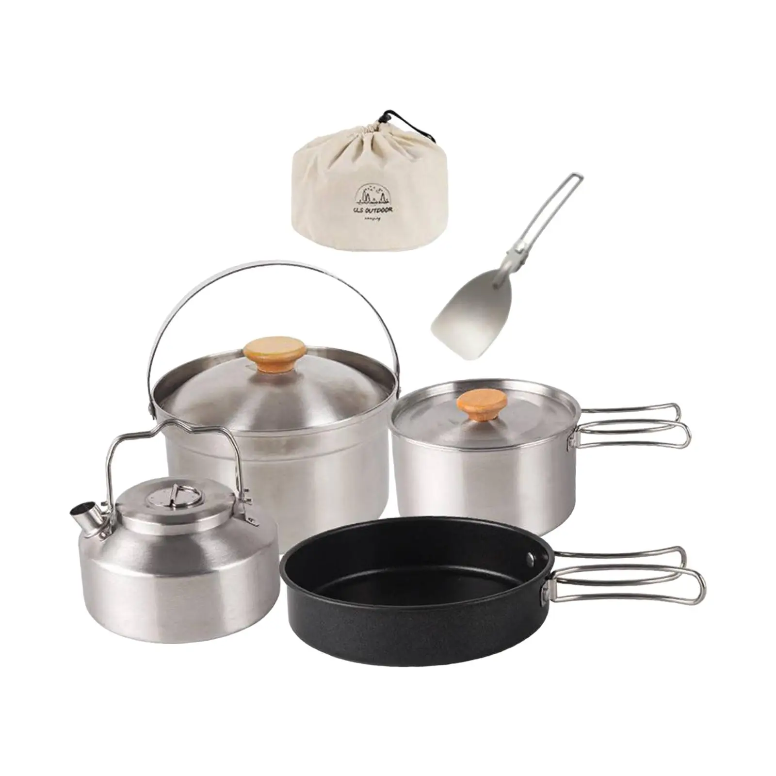 Camping Cookware Camping Cooking Set Non Stick Pot Frying Pan Kettle Included Carry Bag for Travel Backpacking Kitchen Picnic