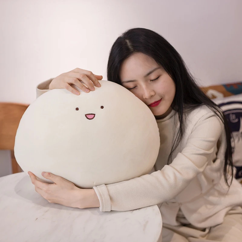 Cute White Bear Pink Bunny Stuffed Pillow Octopus Dumplings Plush Round Ball Animal Stuffed Cartoon Dinosaurs Penguin Cushion