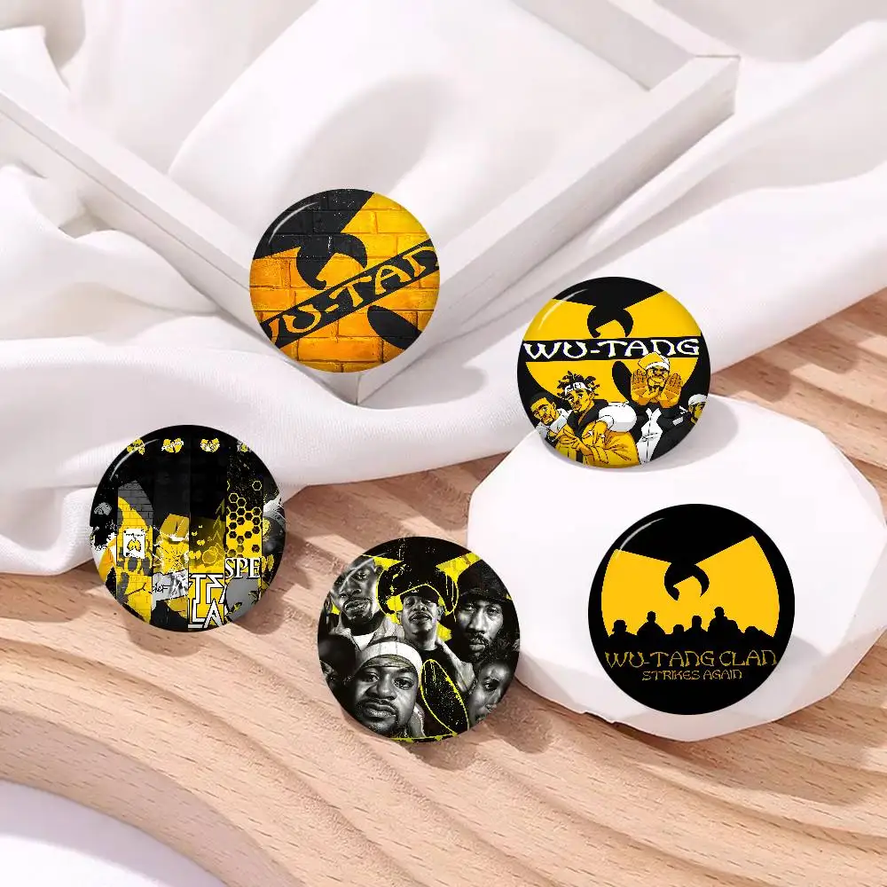 Hip Hop Group Wu Tang Cartoon Brooches Anime Badge Round Handmade Brooch Lapel Pins Jewelry for Backpack Clothes Gifts