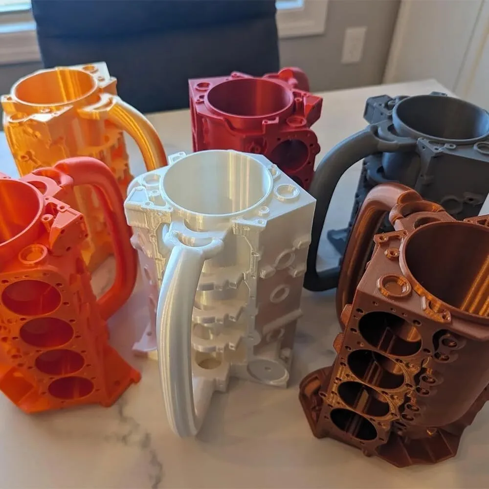 

Creative with handle Engine Block Can Mug PP Anti-Slip Mechanic Engine Mug Cup Sleeve Gift