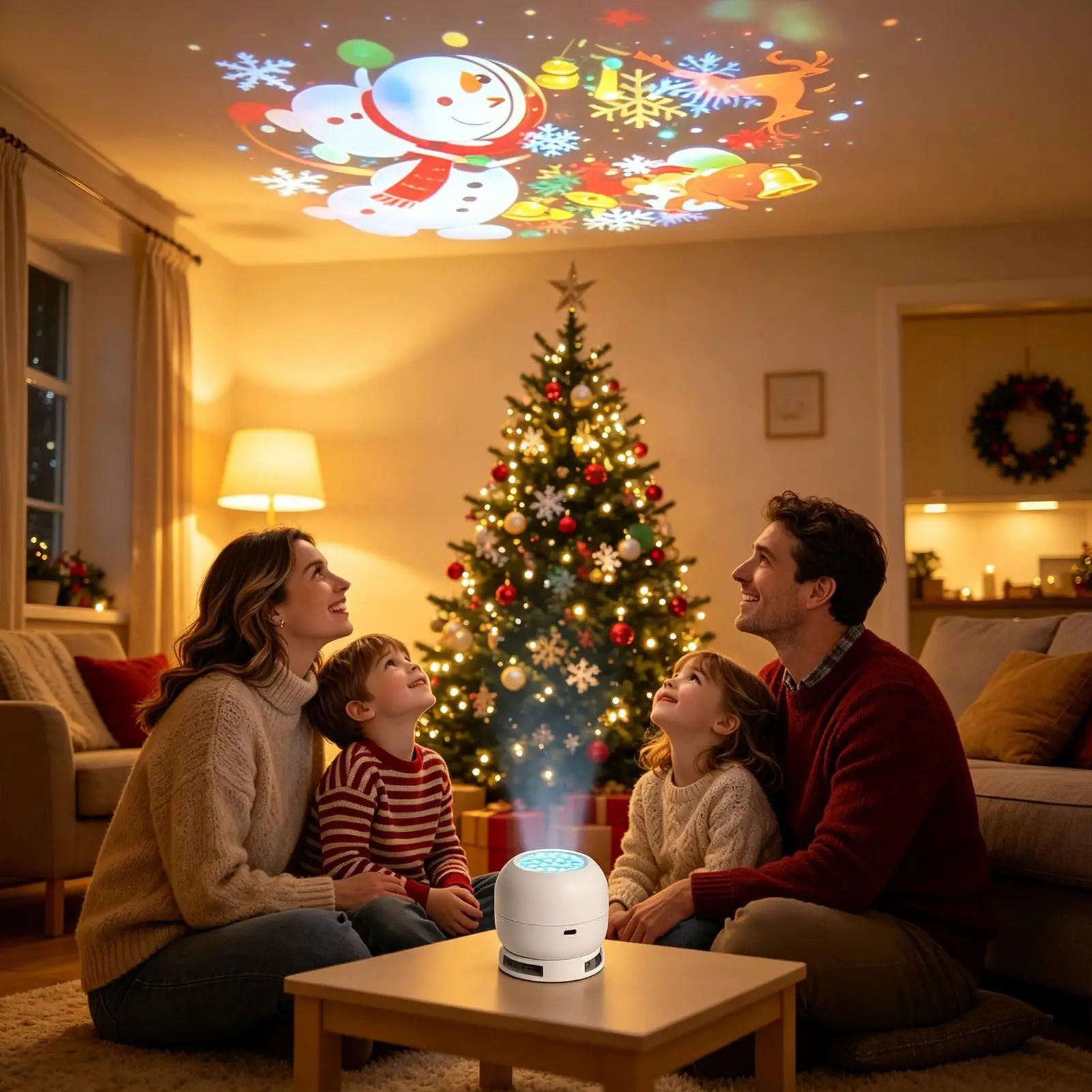  Projector Lamp Flexible Neck Dynamic Rotating Night Light Multi-Holiday Starry Sky Projection Light Halloween Christmas