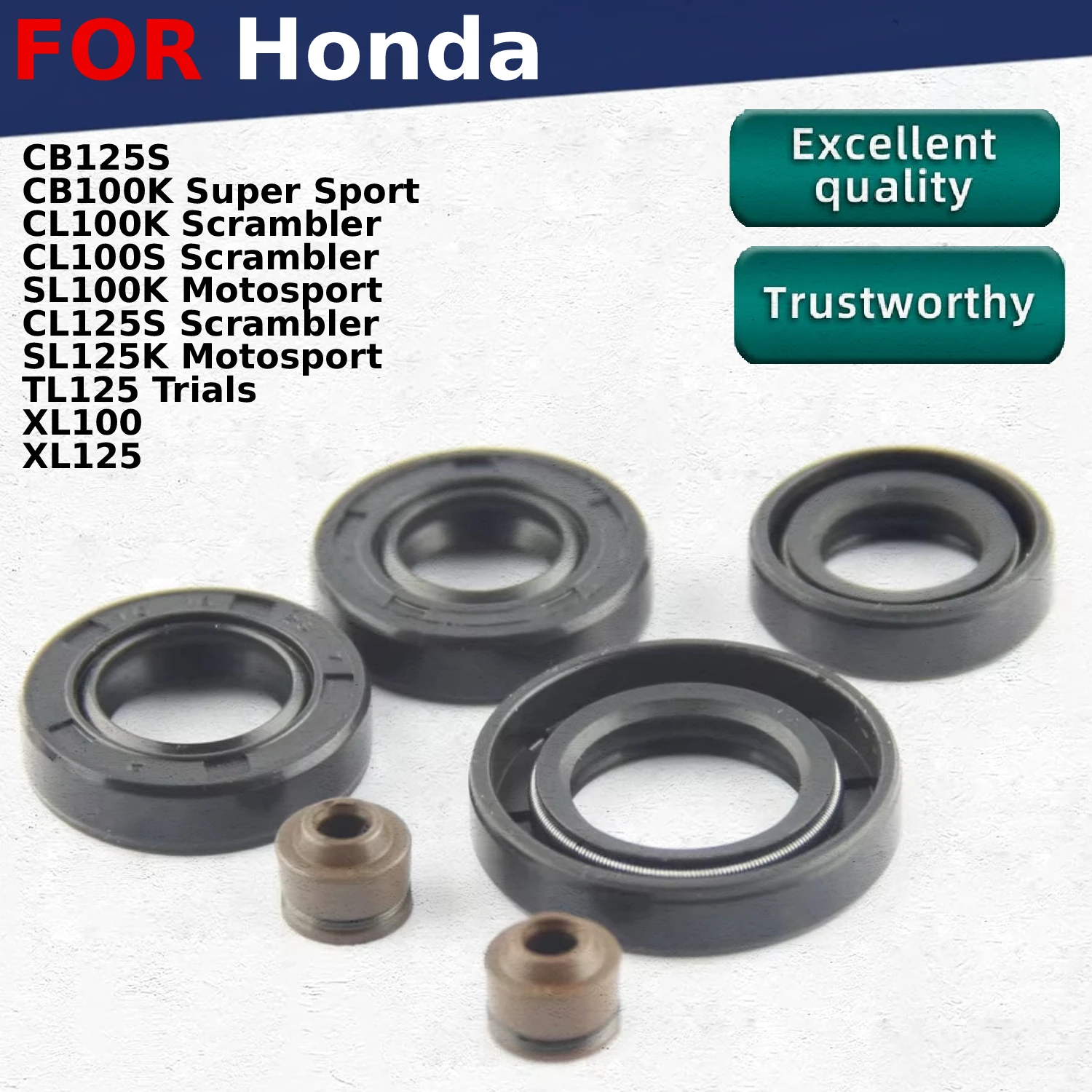 

Engine oil seal set For Honda CB100K Super Sport CL100K CL100S CL125S Scrambler SL125K SL100K Motosport XL100 CB125S TL125 XL125