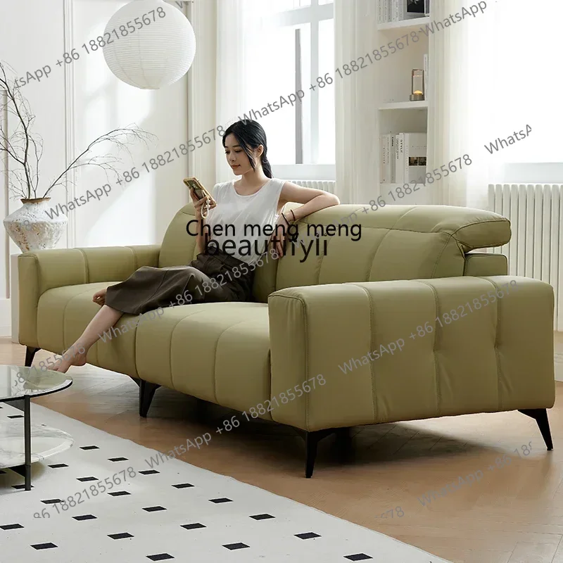 D178 H Cream wind sofa living room modern straight row square cat scratching skin green