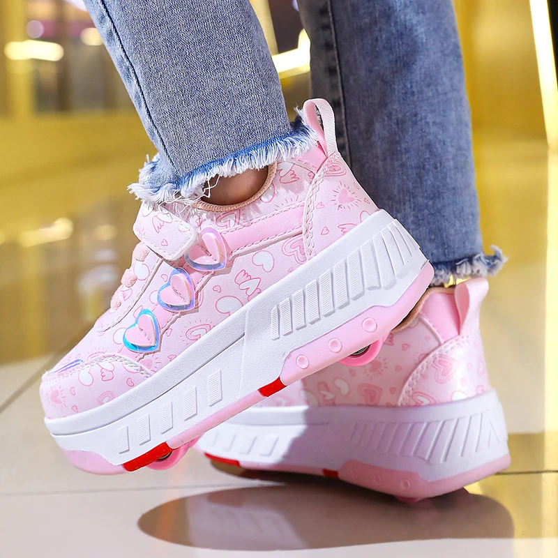 Nuove scarpe da pattinaggio a rotelle alla moda per bambini Comode scarpe da pattinaggio a rotelle per fitness all'aperto per ragazze Taglia 29-40