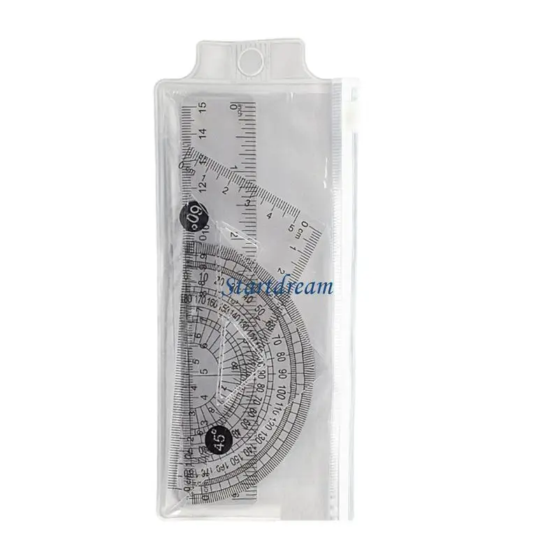 

4 Pcs Plastic Ruler Set Math Geometry Set Triangle Ruler Drawing Tool Drafting Supplies for Artists and Students K92C
