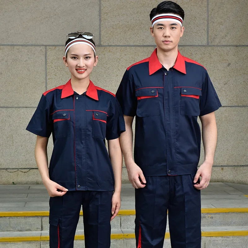 DurableAnti-static Overalls Summer Short-sleeved Suits Factory Workshop Labor Insurance Clothes Electronics Factory Workers Clot
