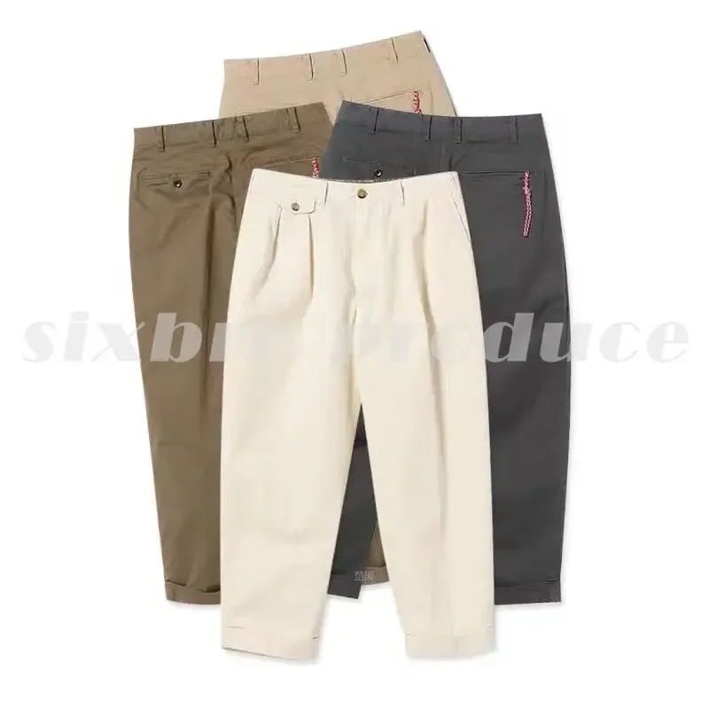 BEAMS red rope double pleated conical casual nine-point pants