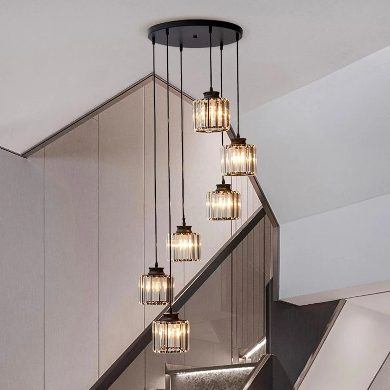 Nordic home decoration, stair chandelier, living room and dining room Pendant lights, ceiling light, indoor lighting crystal