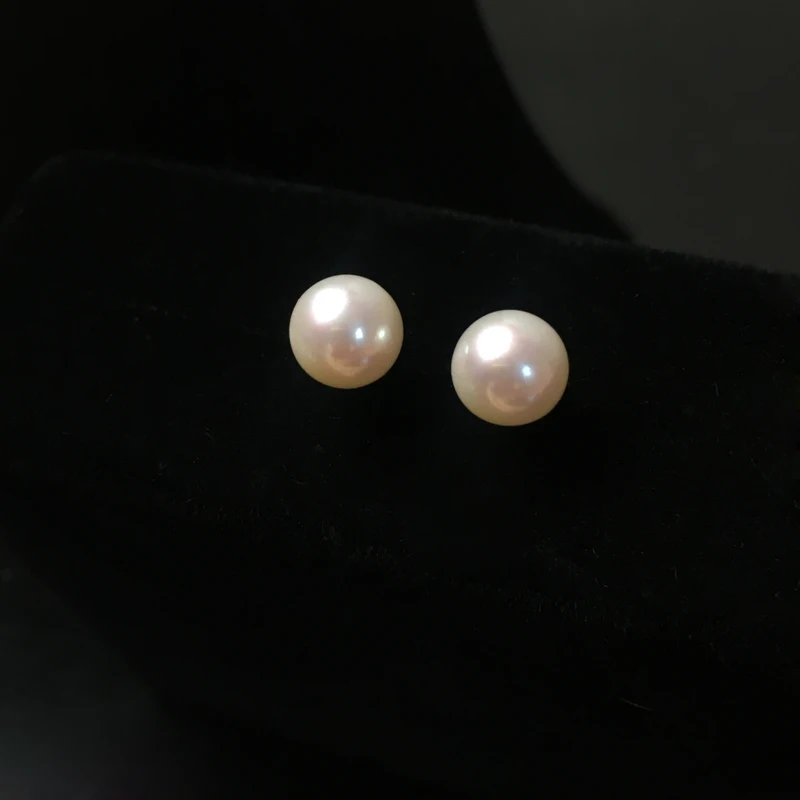 

7-8mm Natural Fresh Water Pearl Earring For Women Girl Fine Jewelry Simple Style Elegant Classic Office Lady Stud Earring