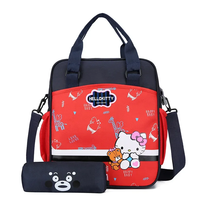 Mochila Sanrio Hello Kitty para homens e mulheres, bolsa portátil de lazer, leve e grande capacidade, arte bonita dos desenhos animados, com um ombro, nova